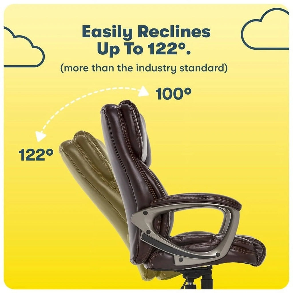 Brown Faux Leather Executive Office Chair S764