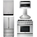 36 Propane Gas Range, Range Hood, Microwave, Refrigerator, Dishwasher Z951