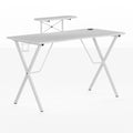 White Gaming Desk with Cup Holder K535684