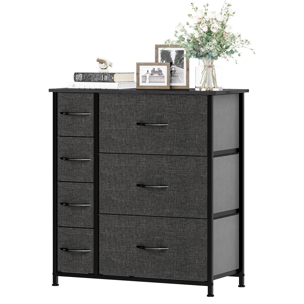 Gray Metal Fabric Wood Drawer Chests G9343