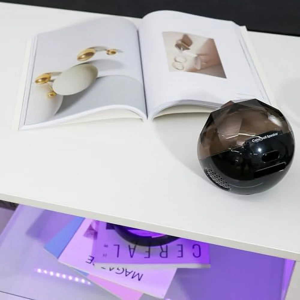 LED Coffee Table with 3 Tiers High Gloss White A876180