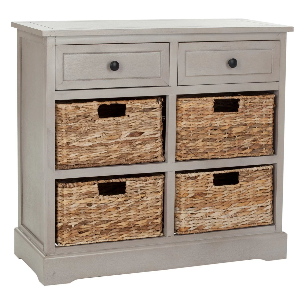 2-Drawer Storage Unit with 4 Wicker Baskets Z636260