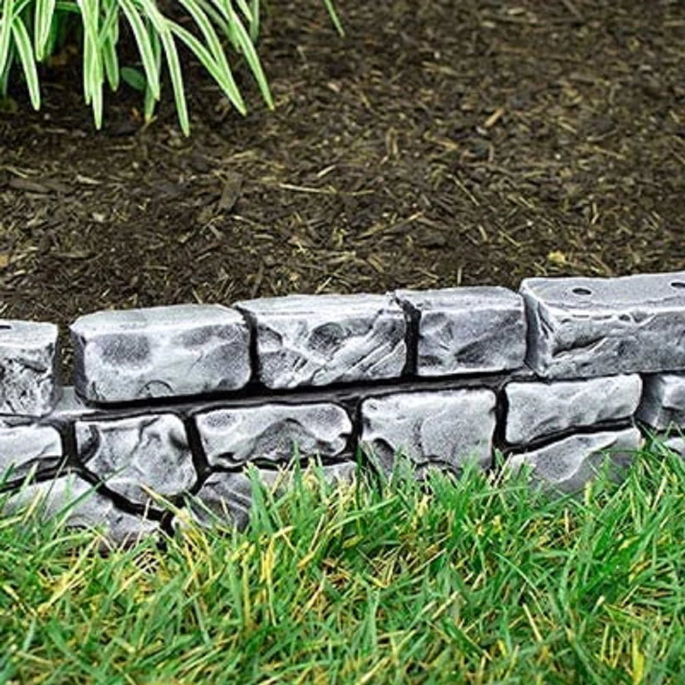 Slate Gray Plastic Garden Border Edging N8395