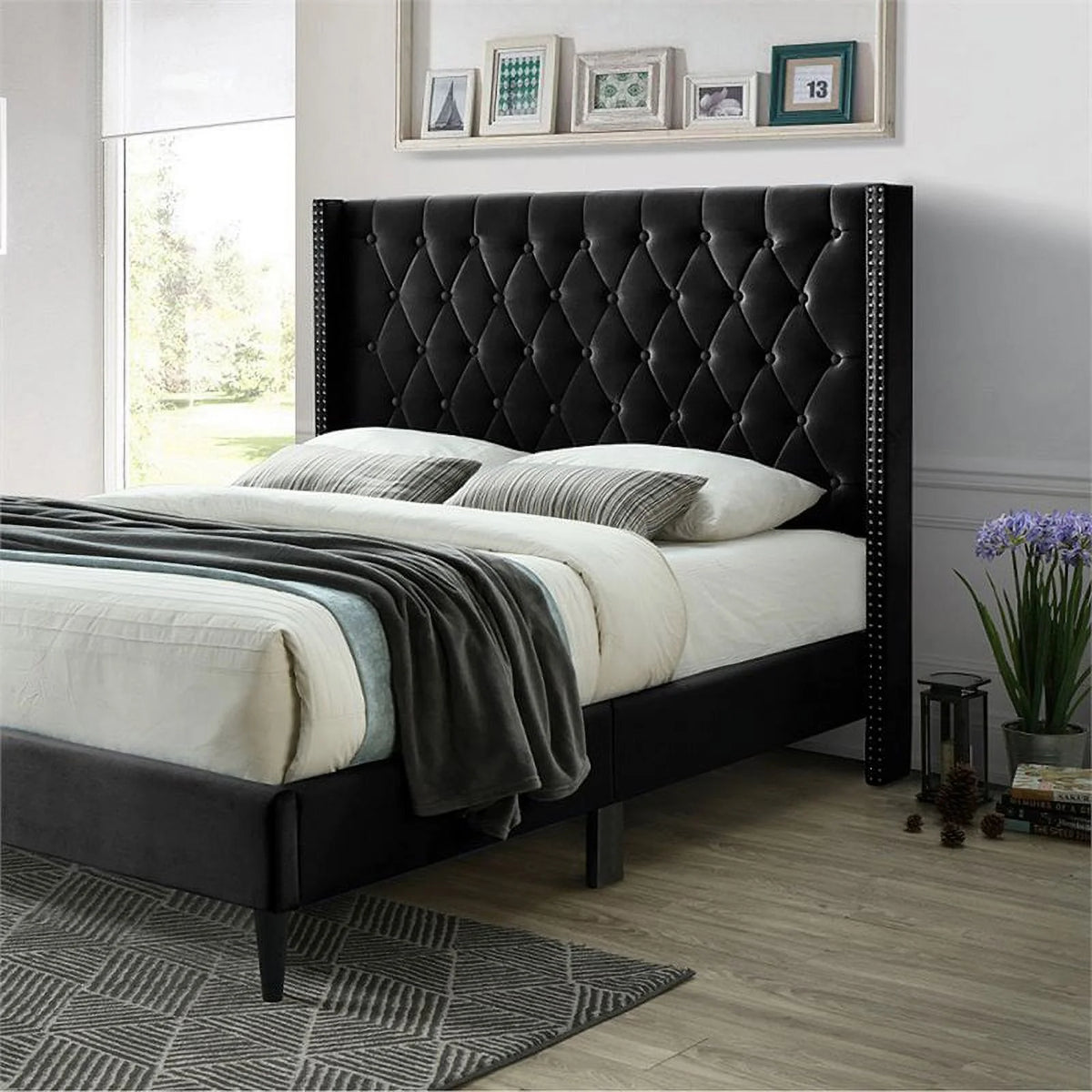 3-Piece Tufted Full Bed Dresser Nightstand Set E2090