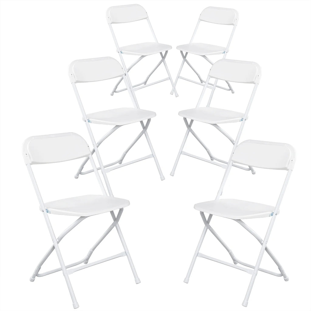 White Plastic Folding Chairs 6 Pack B1050