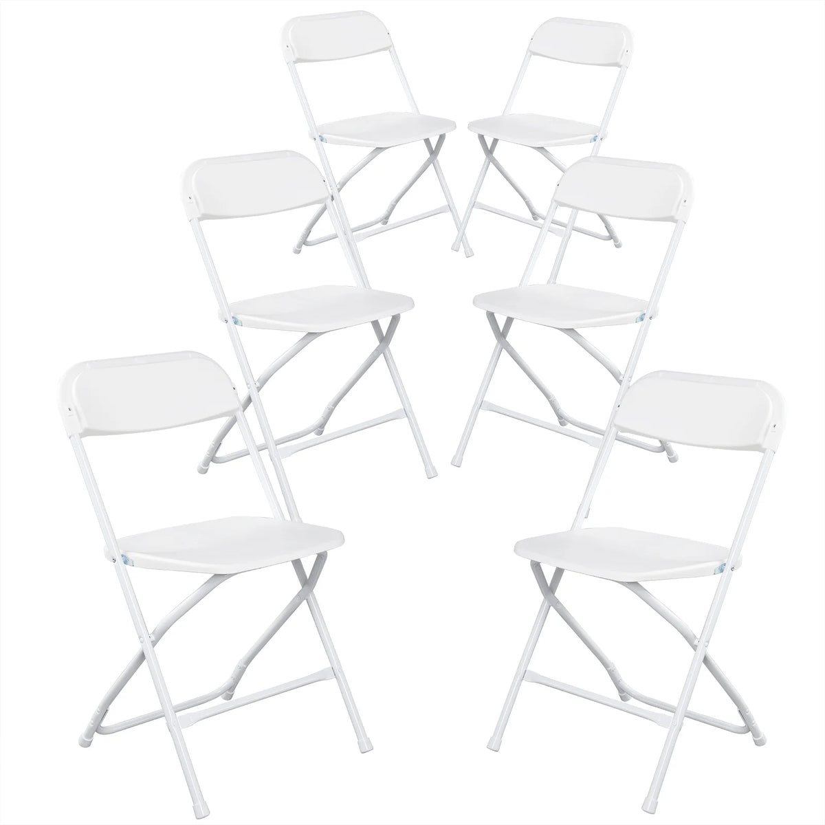 White Plastic Folding Chairs 6 Pack B1050
