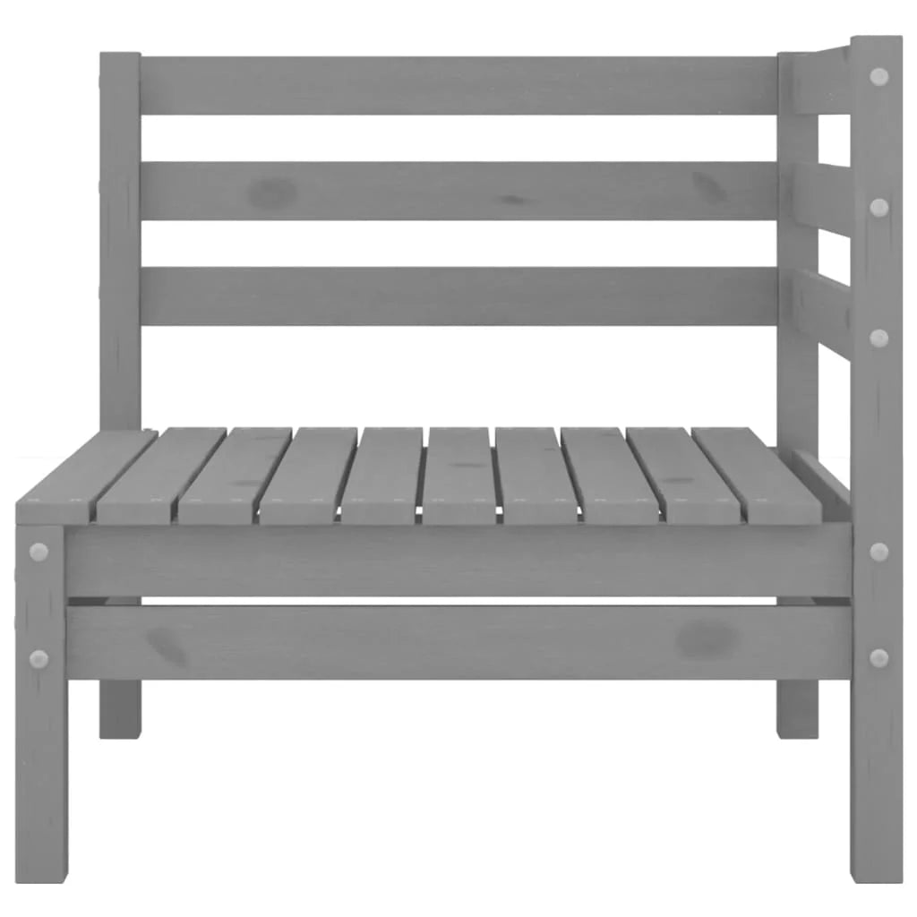 2-Seater Gray Solid Wood Sofa Y2579