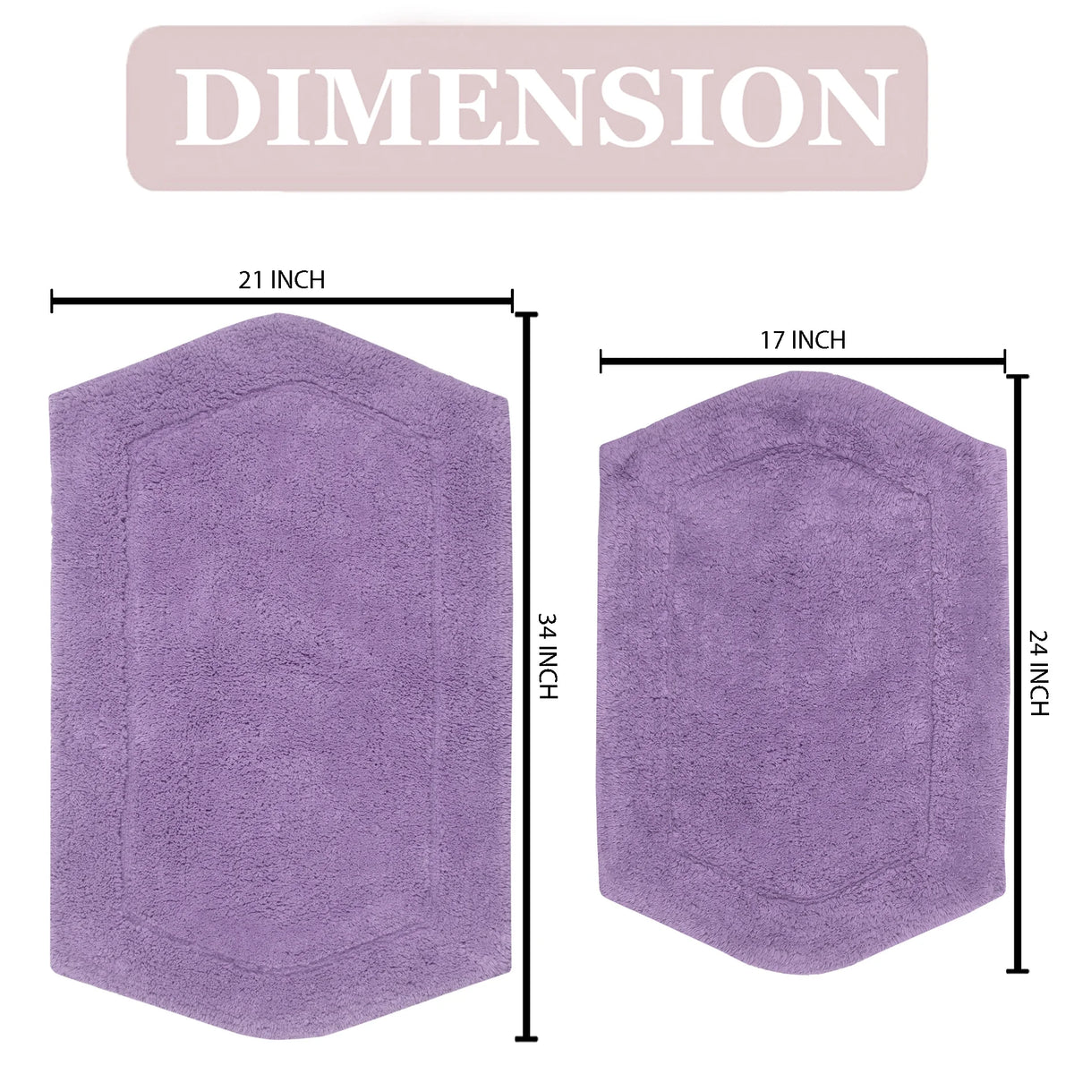 100% Cotton Tufted Non-Slip Bath Rug 2 Piece Set E34493