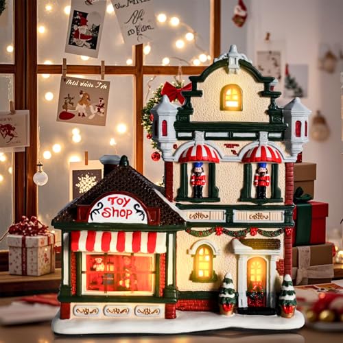 Ceramic Village House with LED Light K122266