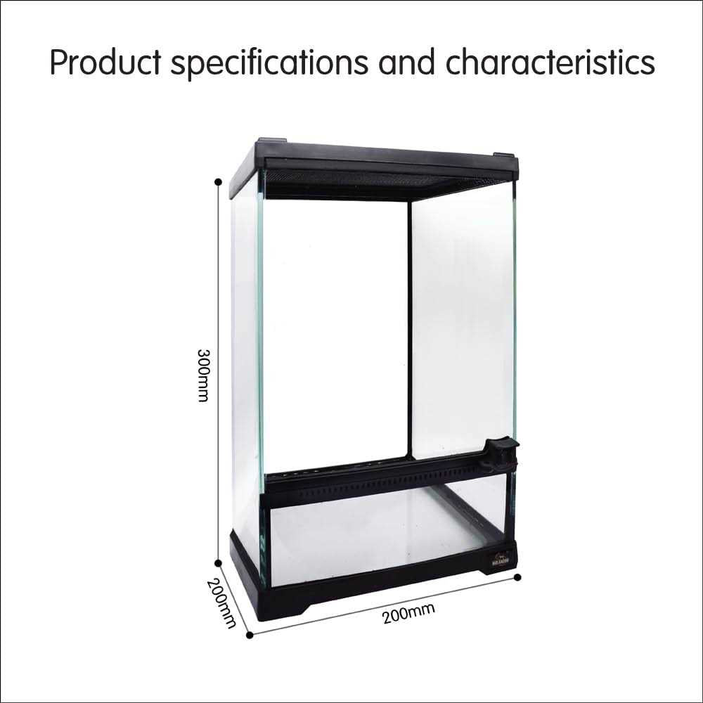 Mini Reptile Glass Terrarium Tank 8x8x12 with Front Opening Door Y51638