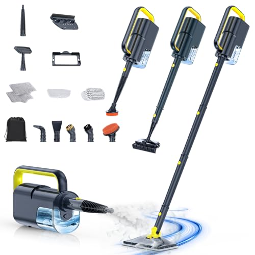 Steam Mop Cleaner with Detachable Handheld Steamer, 10-in-1 Accessories, Gray E589717