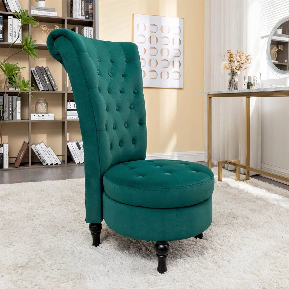 Green Velvet High Back Vanity Chair N633