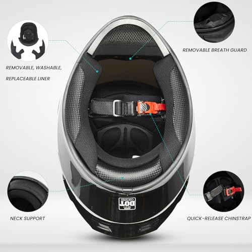Full Face Motorcycle Helmet with Tinted Visor D89381
