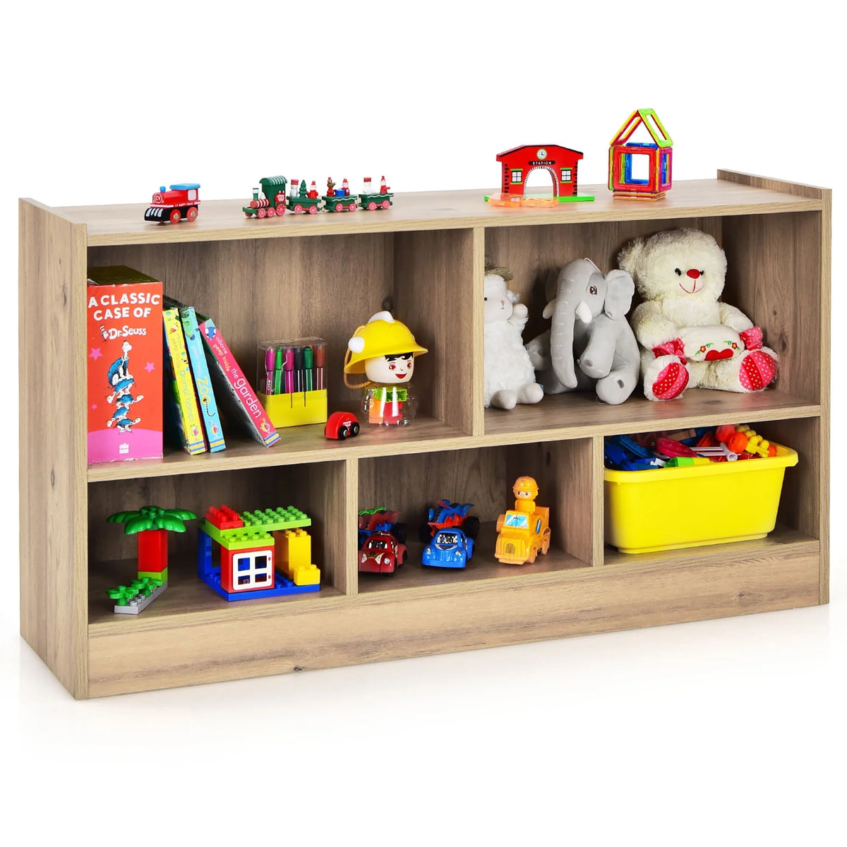 White 5-Cube Wood Bookcase H95468