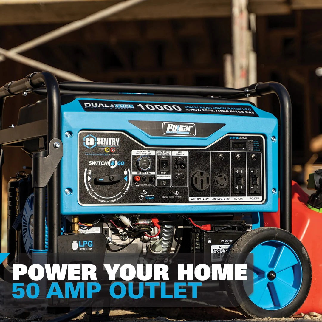 10,000 Watt Dual Fuel Portable Generator with Remote Start S7136