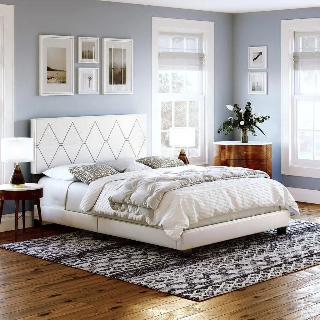 Faux Leather Upholstered Platform Bed W940
