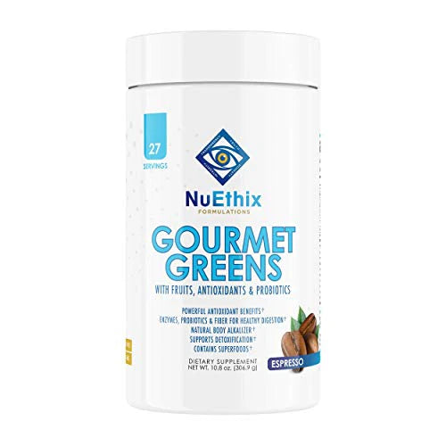 Greens Drink Powder Dietary Supplement with Probiotics, Espresso, 27 Servings B7425