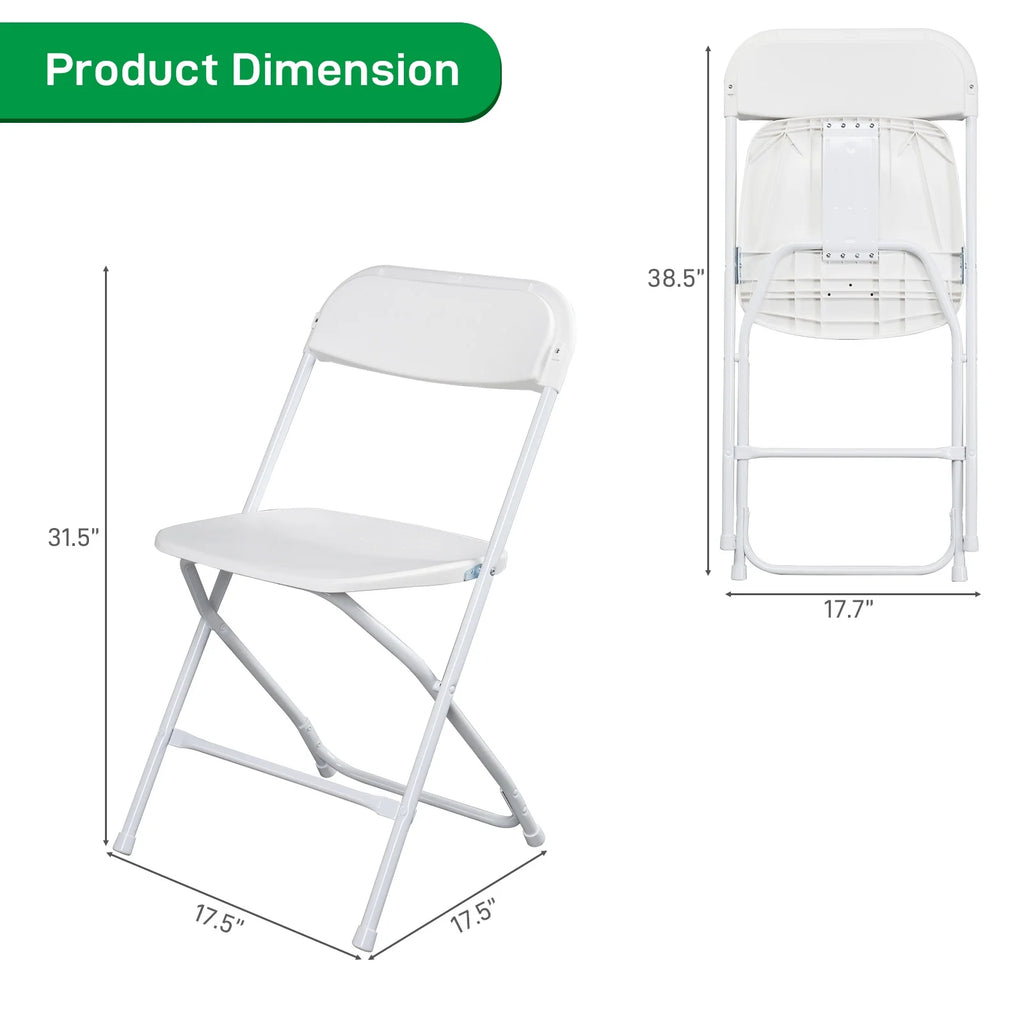 White Plastic Folding Chairs 6 Pack B1050