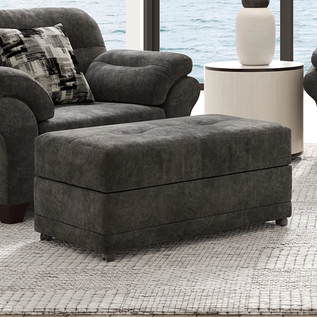 Fabric Storage Ottoman with Casters P87468