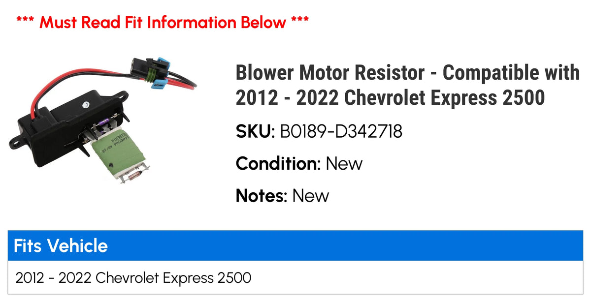 Blower Motor Resistor K6288