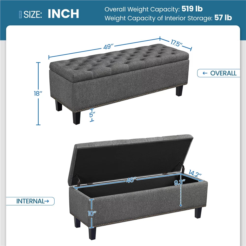 Modern Tufted Storage Bench D48103