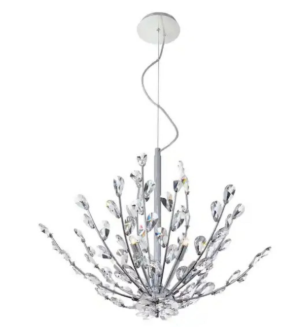 5-Light Pendant Chrome Finish Crystal Clear Accents Bulbs Included X21008