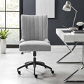 Black Light Gray Tufted Fabric Office Chair F677