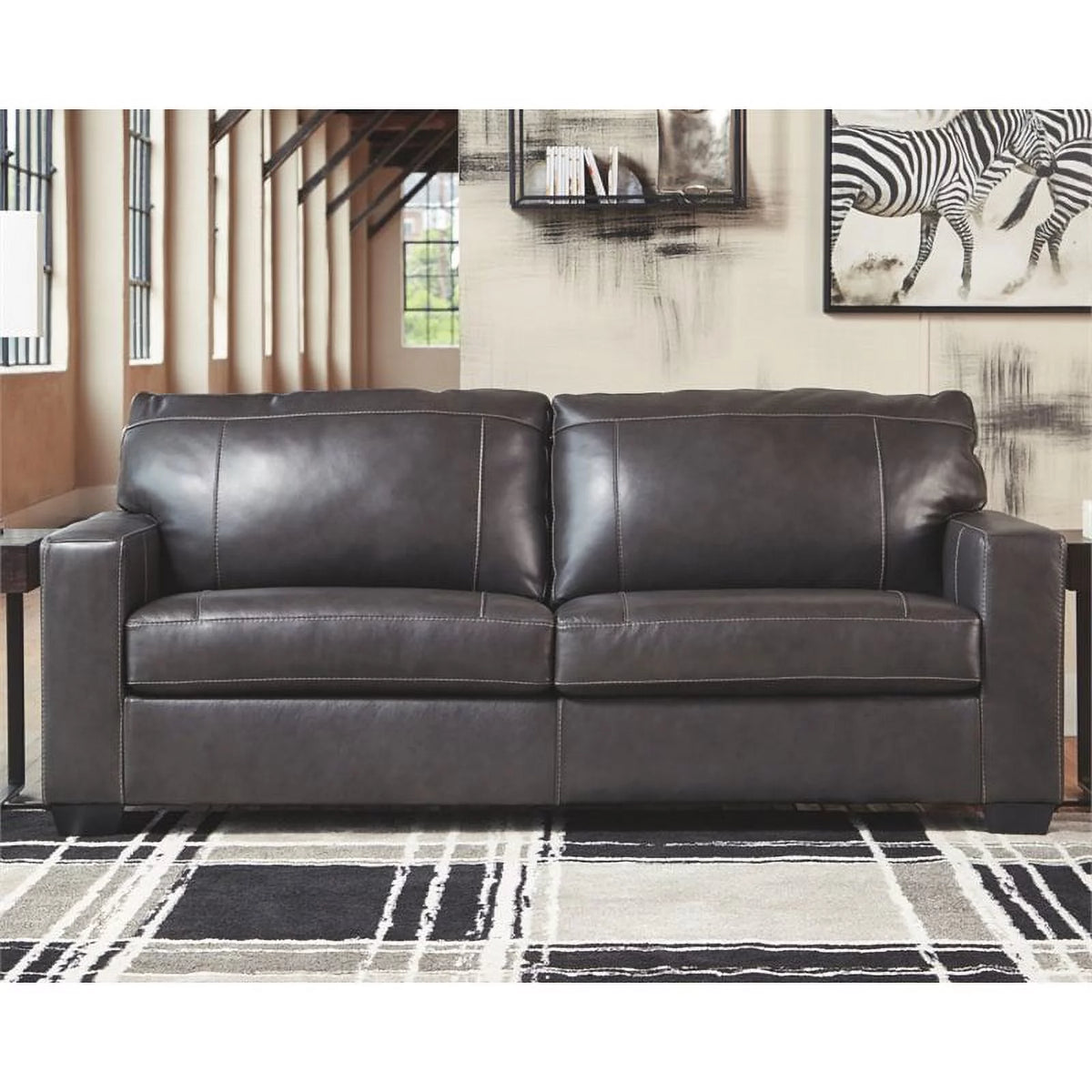 Gray Leather Sofa O588372