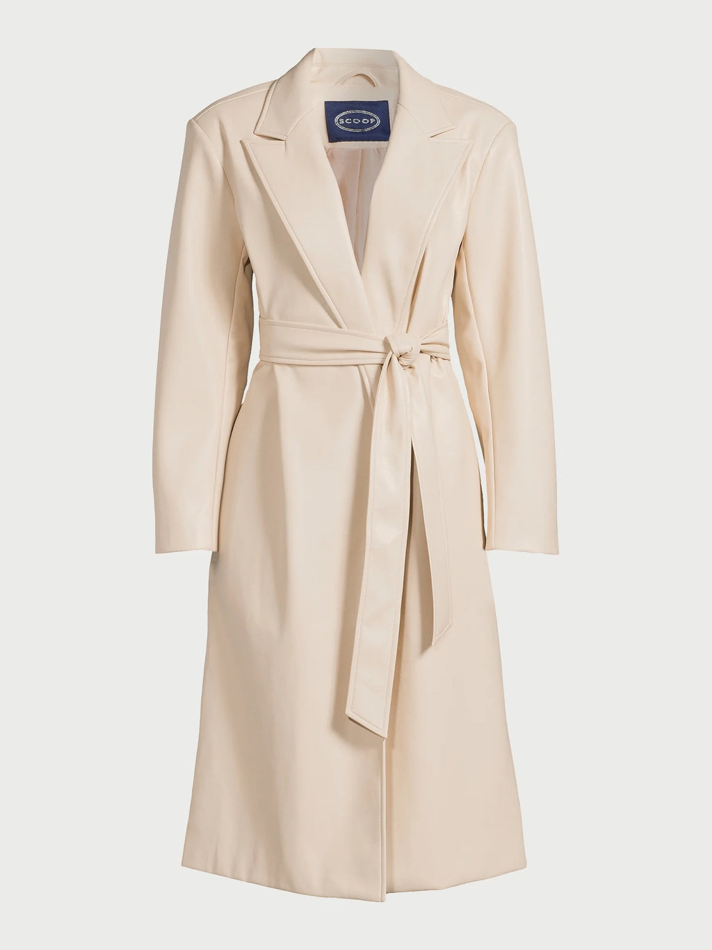Women's Faux Leather Trench Coat V386