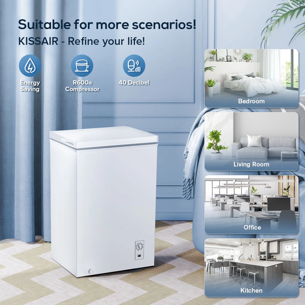 2.7 Cubic Feet White Chest Freezer R2852