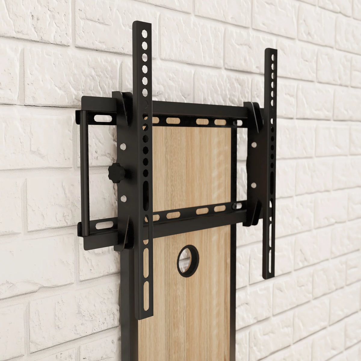 Wood & Metal 2-Shelf TV Stand with Mount Y7574
