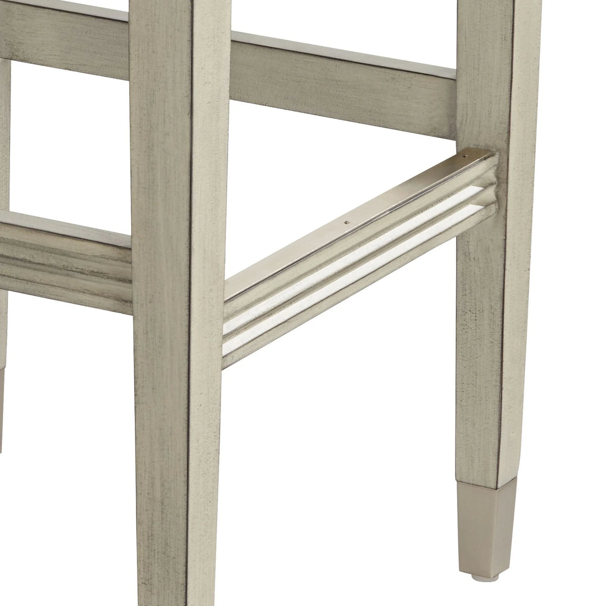 Wood Bar Stool Gray Faux Leather Footrest T83507