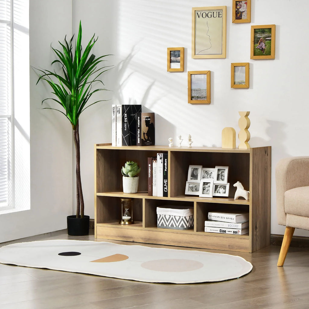 White 5-Cube Wood Bookcase H95468