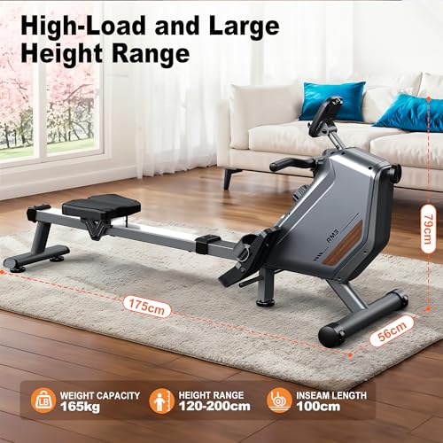Quiet Magnetic Rowing Machine with Bluetooth and 360lb Weight Capacity Q1780
