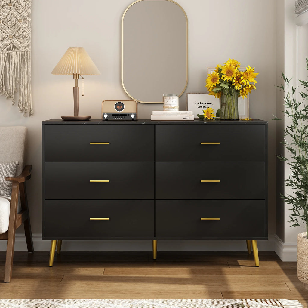 White 7 Drawer Wood Dresser V59734