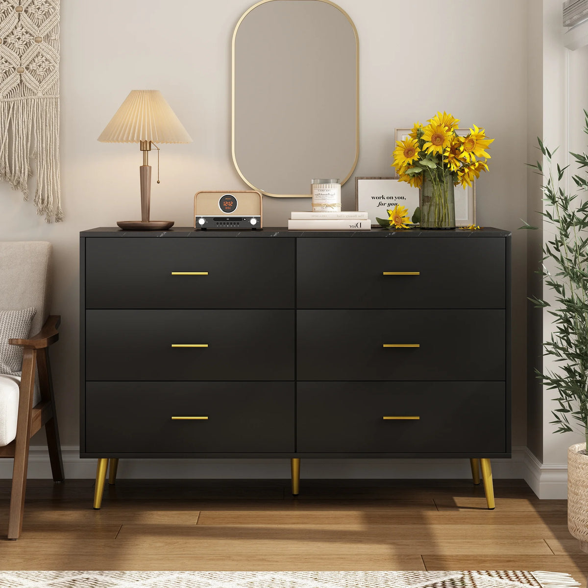 White 7 Drawer Wood Dresser V59734