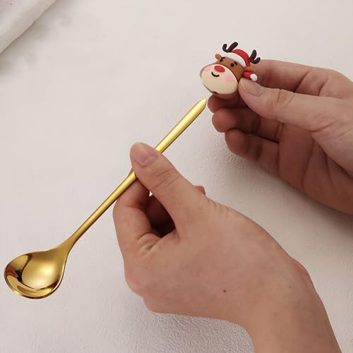 6 Pcs Stainless Steel Christmas Spoons G762524
