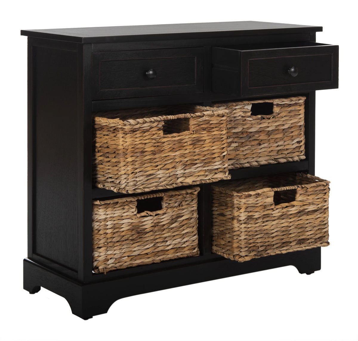 2-Drawer Storage Unit with 4 Wicker Baskets Z636260