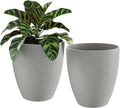 10 Inch Plant Pots Set of 2 with Drainage Hole Y820683
