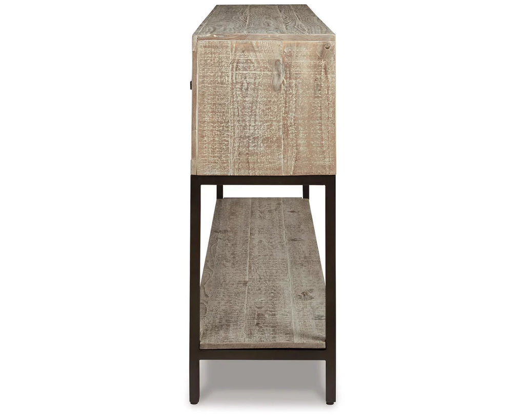 Distressed White Sofa Console Table B5403