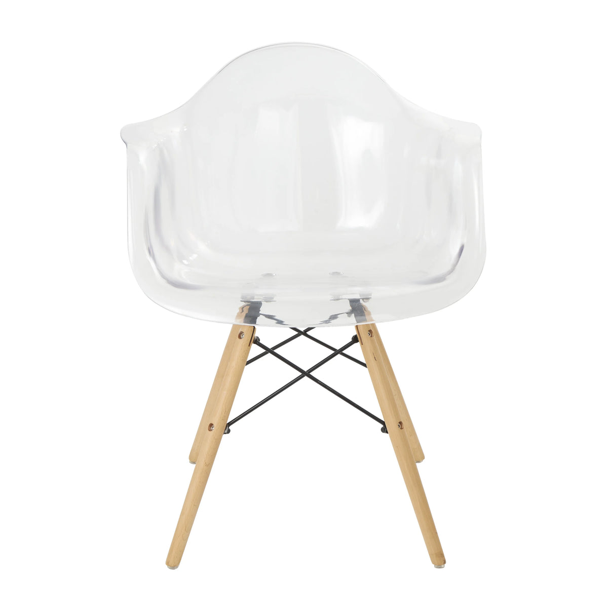 Clear Acrylic Lounge Chair with Wood Legs S355