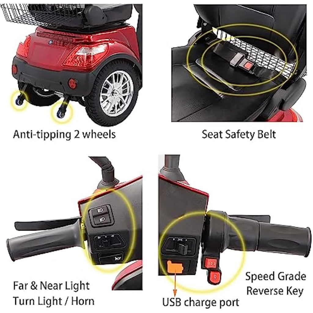 Heavy Duty 4-Wheel 3 Speed Mobility Scooter U2756