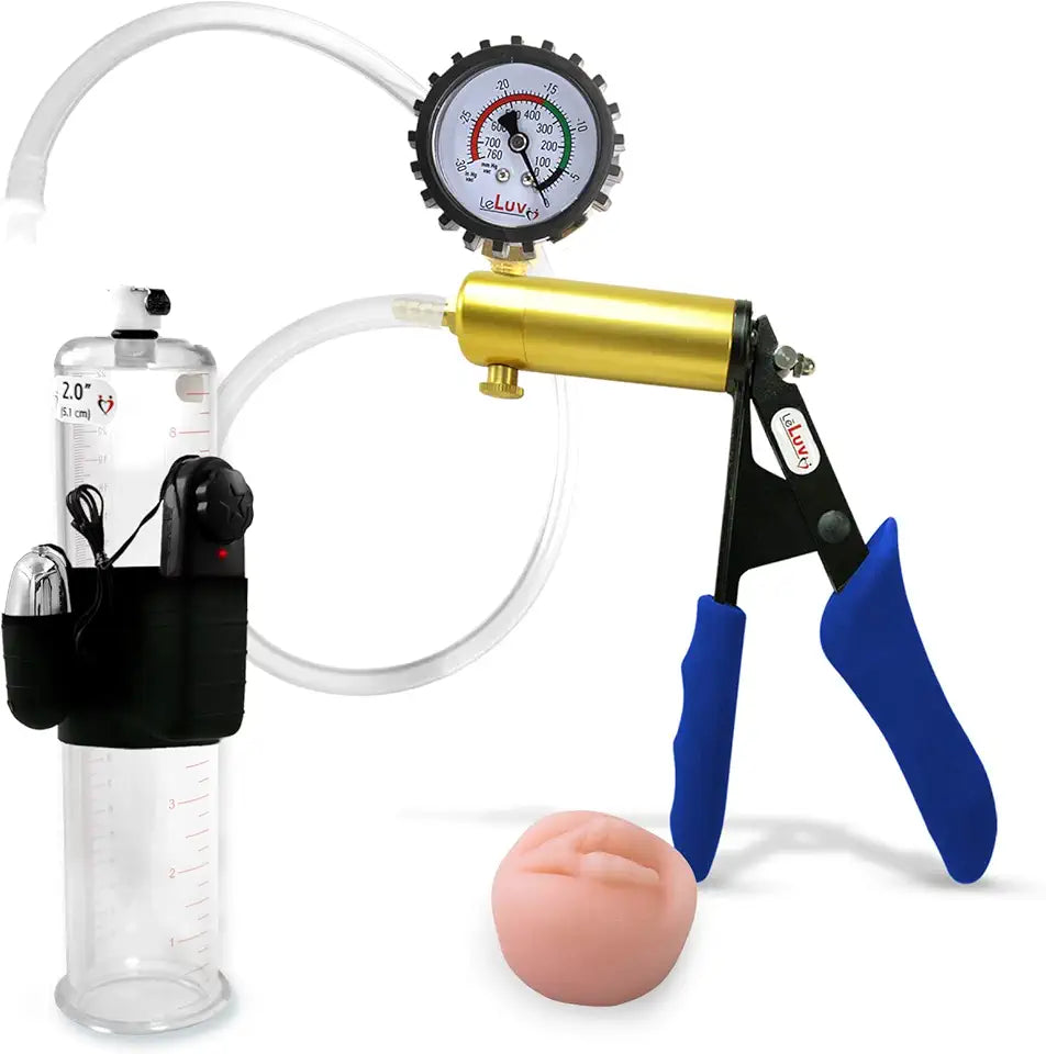 Blue Silicone Penis Pump with Clear Hose J90432