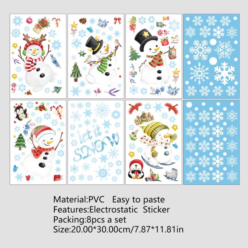 Glitter Blue Snowflake Window Clings Q836199