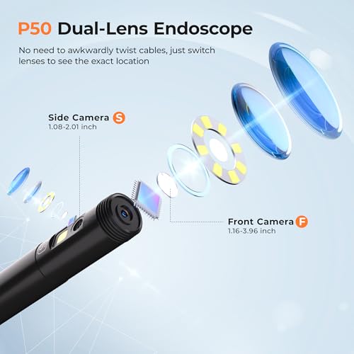 Endoscope Camera with Light, 32.8FT Industrial Borescope with 32GB Card R110019