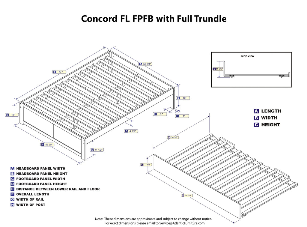 Full Platform Bed with Trundle Bed in Espresso N7828