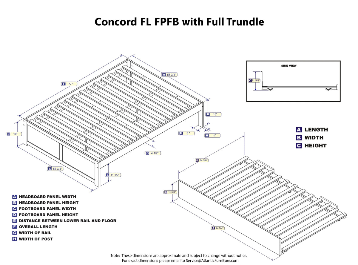 Full Platform Bed with Trundle Bed in Espresso N7828