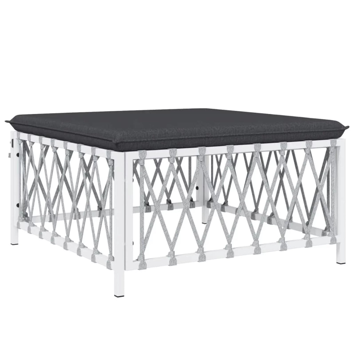 5 Piece Patio Set with Cushions White Steel F17375