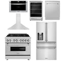 36 Dual Fuel Range, Range Hood, Refrigerator, Microwave Drawer, Dishwasher and Beverage Fridge G612