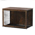 Wooden Dog Crate Furniture with Cushion and Tray L83355